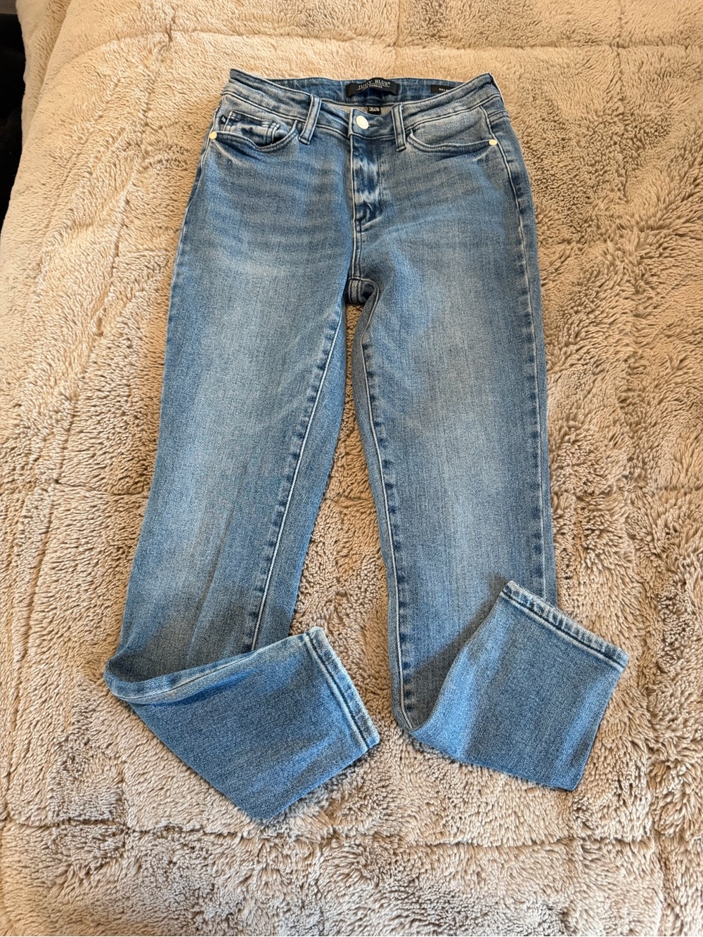 Judy Blue Straight-Leg Mid Wash Jeans